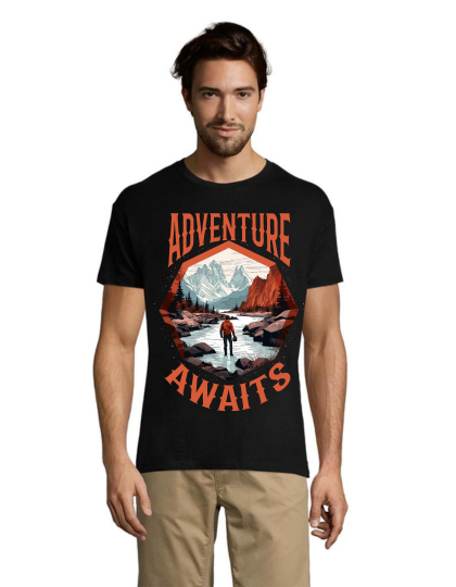 Adventure Awaits men's t-shirt black 2XL