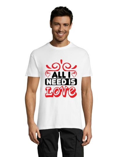 All I Need Is Love men's t-shirt white 3XS