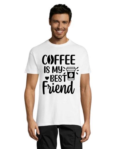 Coffee is my best friend men's t-shirt white 3XS