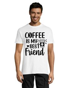 Coffee is my best friend men's T-shirt white 4XS