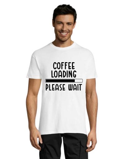 Coffee loading, Please wait men's t-shirt white 4XL