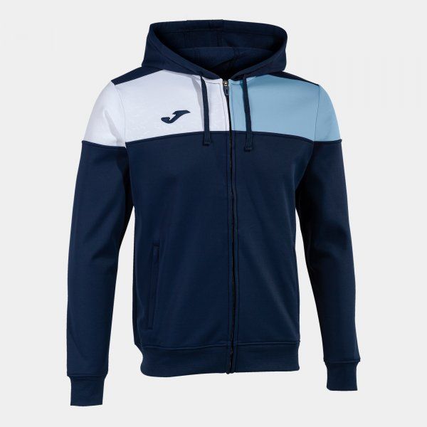 CREW V ZIP-UP HOODIE NAVY SKY BLUE WHITE XS