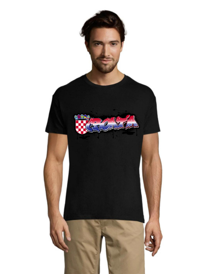 Croatia graffity men's shirt black 2XS