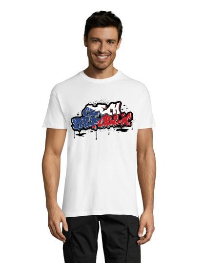 Czech Republic graffity men's shirt white 3XL