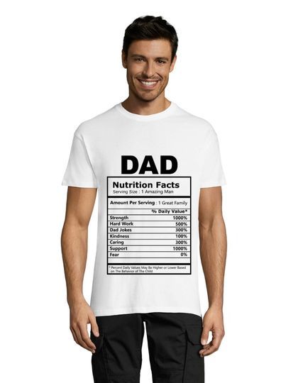 Dad's Nutrition Facts men's t-shirt white 2XS