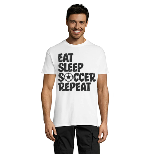 Eat Sleep Soccer Repeat men's t-shirt white 3XS