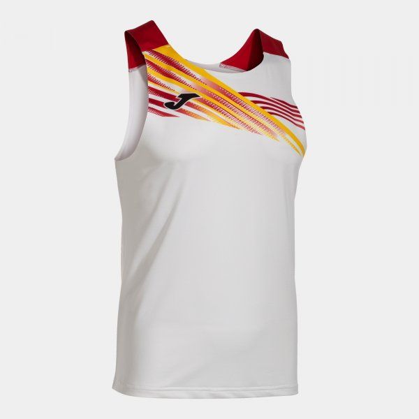 ELITE X SLEEVELESS SHIRT WHITE RED 2XL