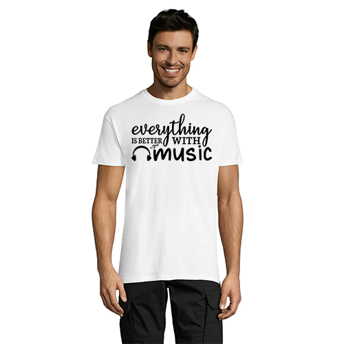 Everything is Better With Music men's t-shirt white 3XS
