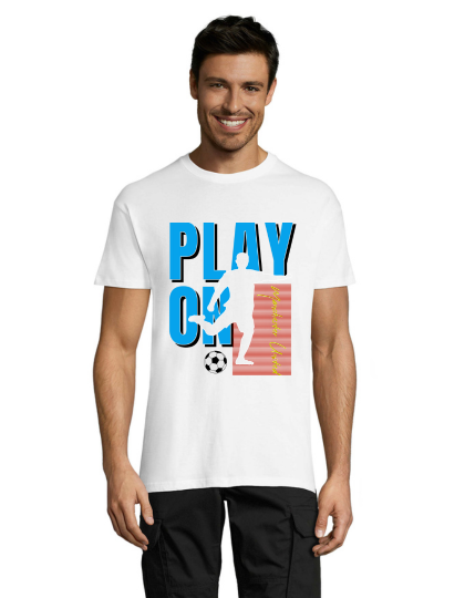 Footbal Play On white men's t-shirt 2XL