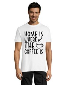 Home is where the coffee is men's t-shirt white 2XL