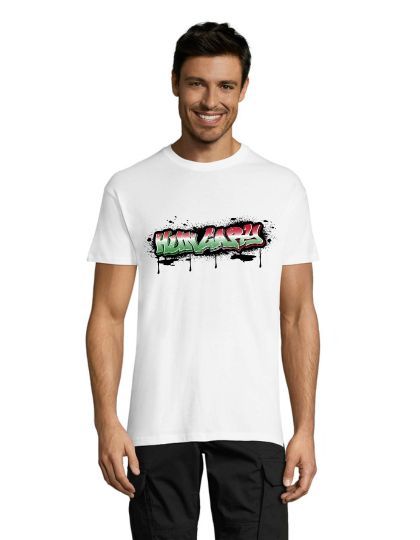 Hungary graffity men's shirt white 3XS