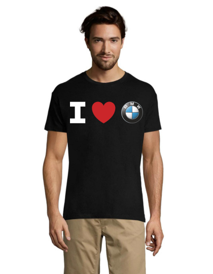 I LOVE BMW men's t-shirt black 2XS