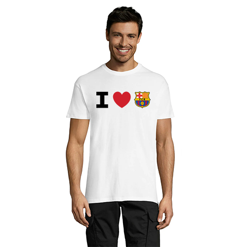 I Love FC Barcelona men's t-shirt white 2XL