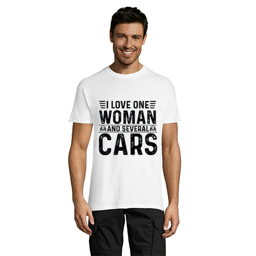 I Love One Woman and Several Cars men's t-shirt white 2XL
