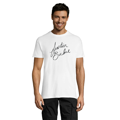 Justin Bieber Signature men's t-shirt white 3XS