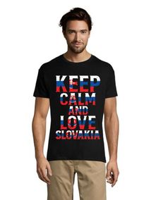 Keep calm and love Slovakia men's T-shirt white 2XL
