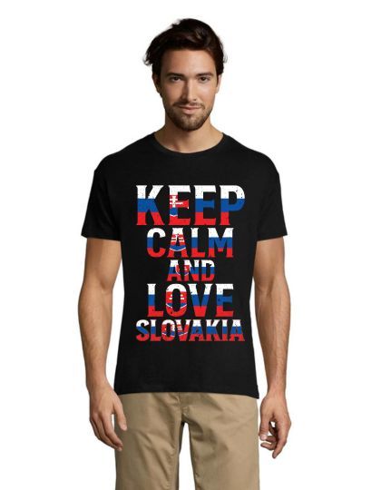 Keep calm and love Slovakia men's t-shirt white 3XL