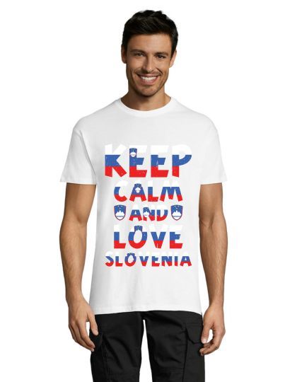 Keep calm and love Slovenia men's shirt white L