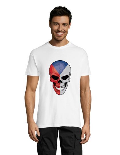 Scull czech flag men's shirt white 2XS