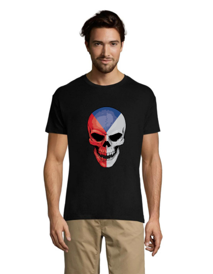 Scull czech flag men's shirt black 2XS