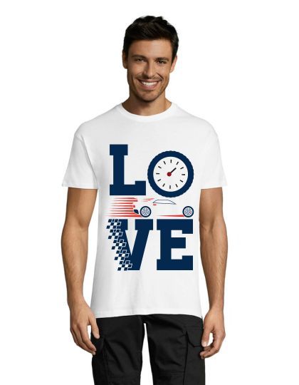 Love racing men's T-shirt white M