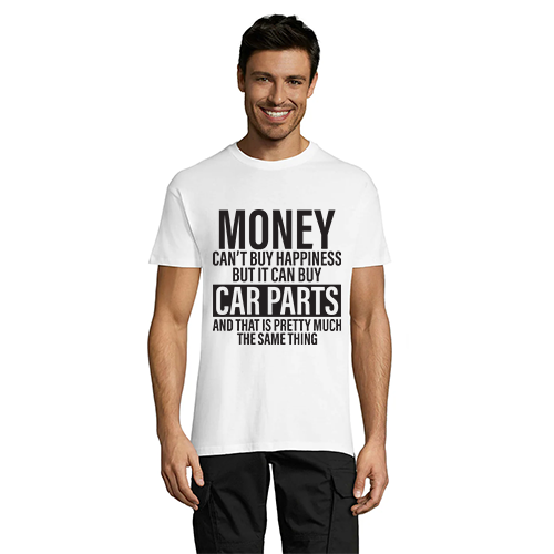 Money Can't Buy Happiness men's t-shirt white 3XS