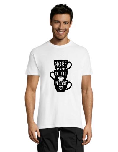 More coffee please men's t-shirt white 3XL