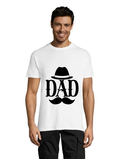 Mustache Dad men's t-shirt white 2XL