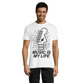 Music is my life men's T-shirt white 2XS