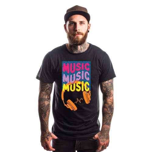 Music Music Music men's t-shirt white 2XS