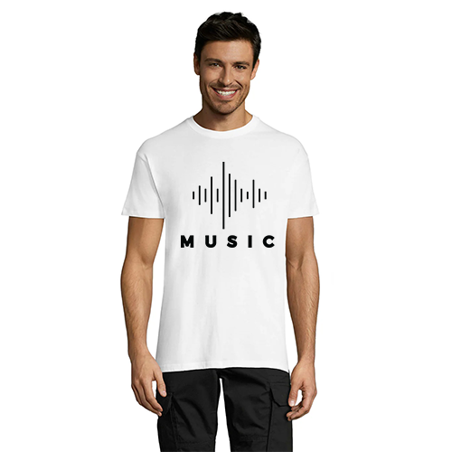 Music men's t-shirt white 2XL