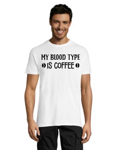 My blood type is coffee men's T-shirt white L