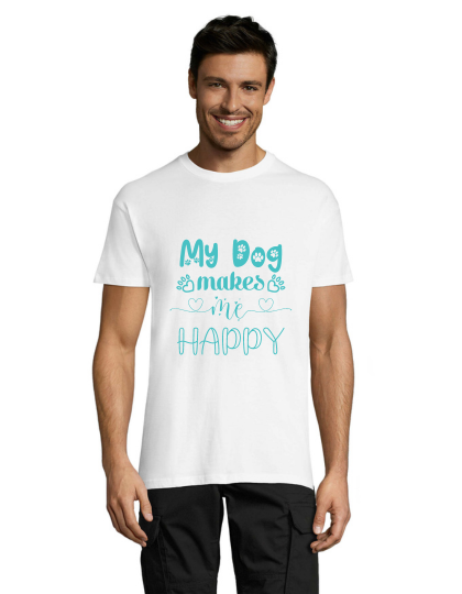 My dog makes me happy men's T-shirt black 2XL