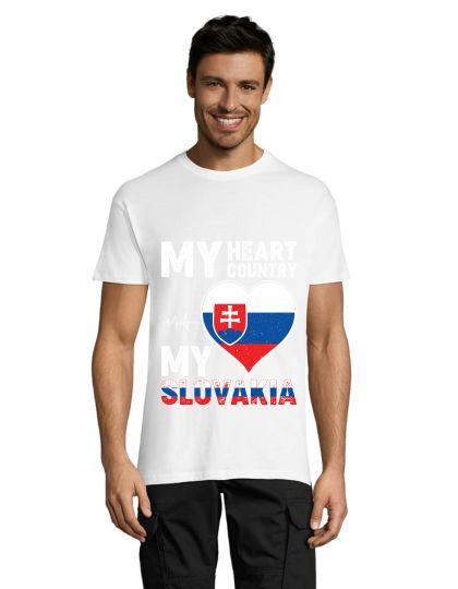 My hearth, my Slovakia men's shirt white L