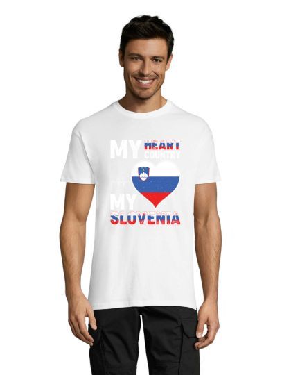 My hearth, my Slovenia men's shirt white L