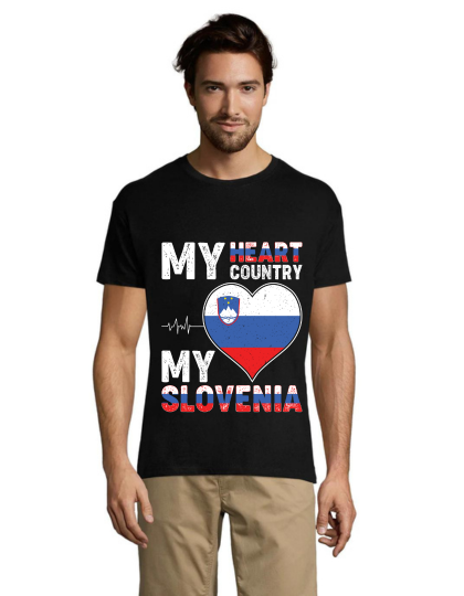 My hearth, my Slovenia men's shirt black 2XL