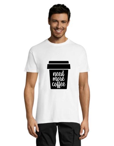 Need more coffee men's t-shirt white 2XS