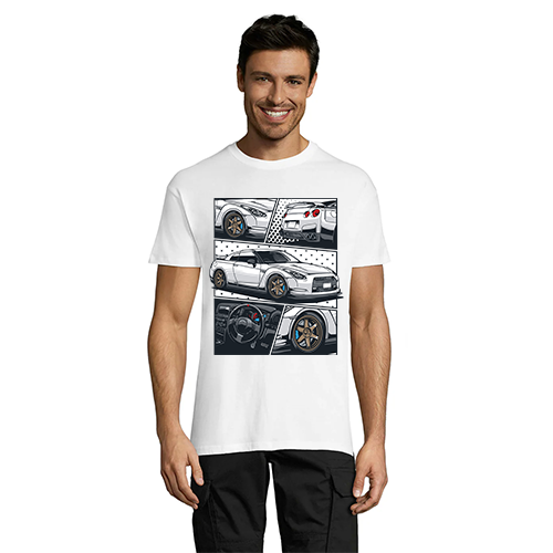 Nissan GTR R35 GODZILLA men's t-shirt white 3XS