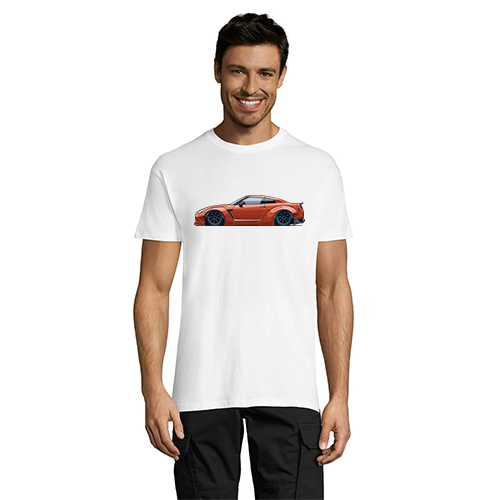 Nissan GTR R35 Orange men's t-shirt white L