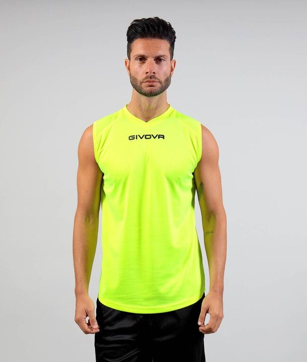 SHIRT SMANICATO GIVOVA ONE športové tielko fluo žltá L