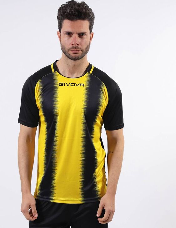 SHIRT STRIPE M/C jersey yellow-black XL