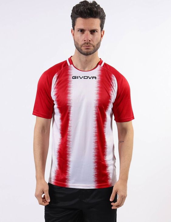 SHIRT STRIPE M/C jersey red-white M