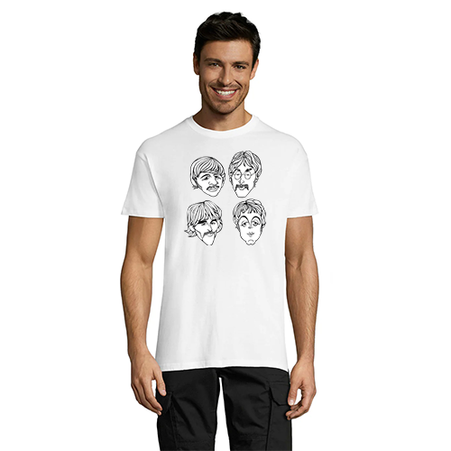 The Beatles Faces men's t-shirt white 2XS
