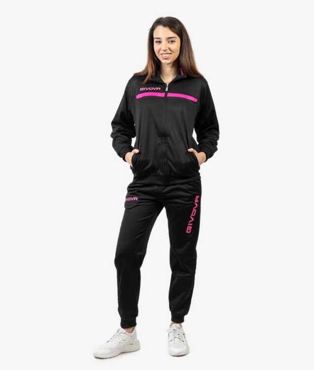 TUTA GIVOVA ONE FULL ZIP POLARFLEECE NERO/FUXIA Tg. 2XS