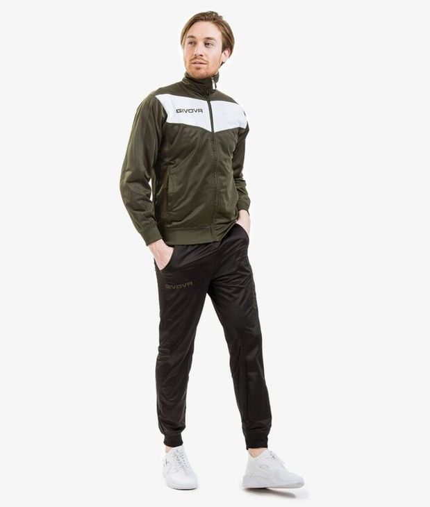 TUTA VISA TRIACETATO VERDE MILITARE/NERO Tg. 5XL