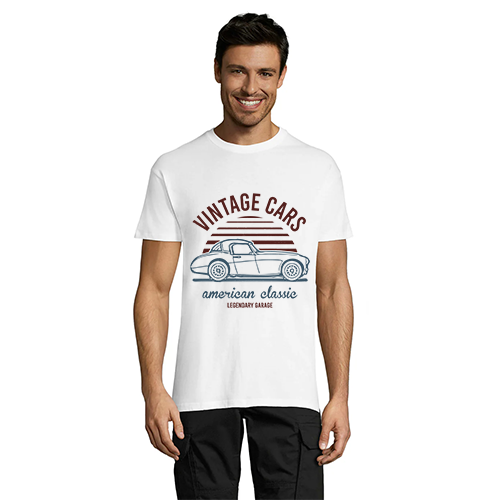 Vintage Cars men's t-shirt white 2XL