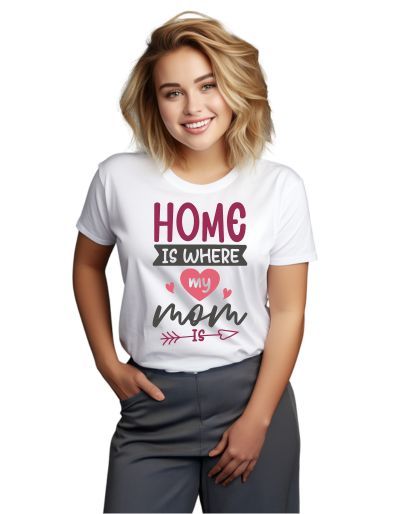 Wo Home is where my mom is men's t-shirt white 3XS