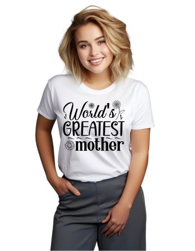 Wo World's greatest mother men's t-shirt white 4XS