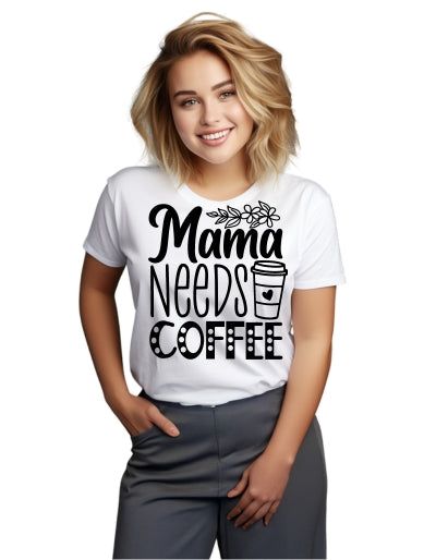 WoMama needs coffee men's t-shirt white 2XL