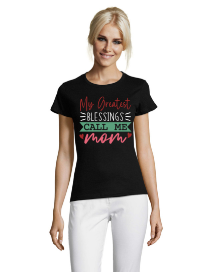 Wo My greatest blessings call me mom men's T-shirt black 2XL